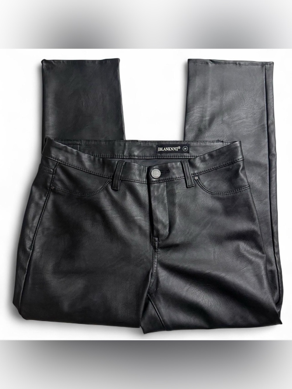 Blank NYC Black Faux Leather Pants size 28